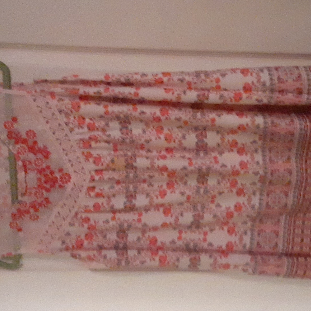 Women's tank top with crochet and lace at neckline LIKE NEW
